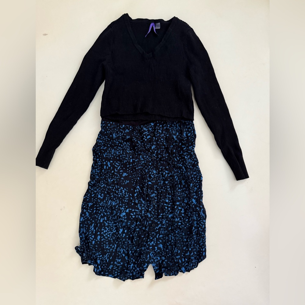 Seraphine Blue Black Maternity Dress